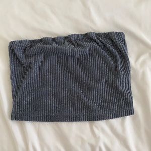 Forever 21 Sparkle Blue/Grey Cropped Tube Top